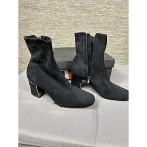 DKNY Black Suede Heeled Ankle Boots